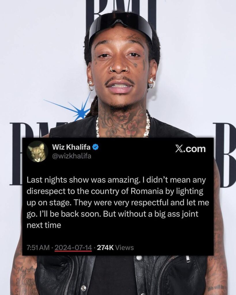 Wiz Khalifa risque 9 mois de prison en Roumanie après une affaire de cannabis